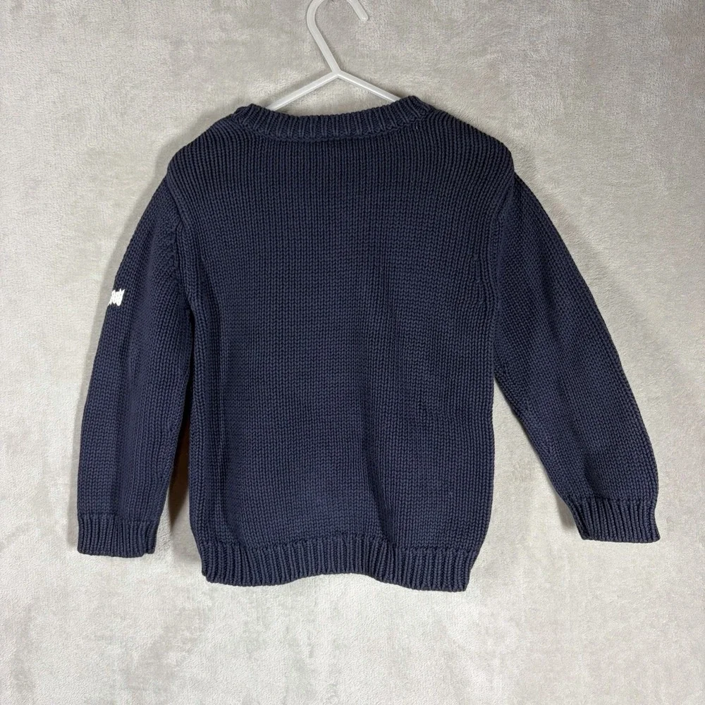 Baby Gap Blue Whale Knit Sweater Size 3 Animal Whimsical Ocean Nautical Playful